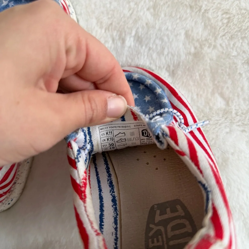Hey Dude Wally Youth Patriotic Size 11 - Picture 12 of 13